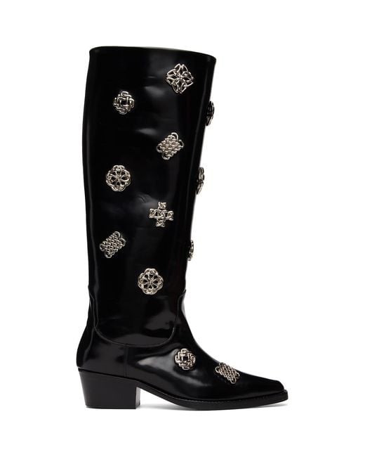 Toga Black Polido Tall Boots