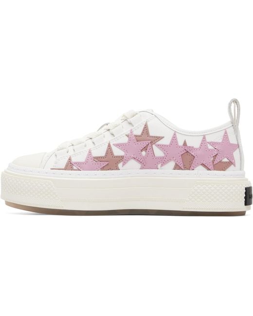 Amiri Pink Stars Court Low Sneakers