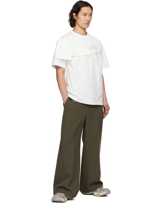 メンズ Feng Chen Wang ホワイト Double Collar Tシャツ White