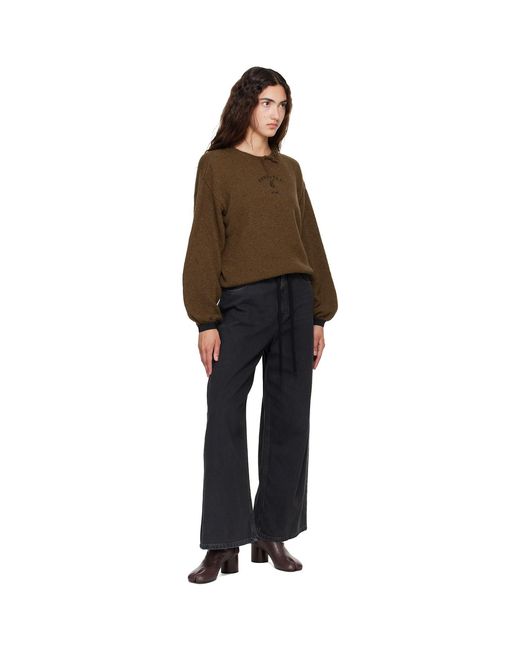 MM6 by Maison Margiela Brown Khaki Knit Sweater