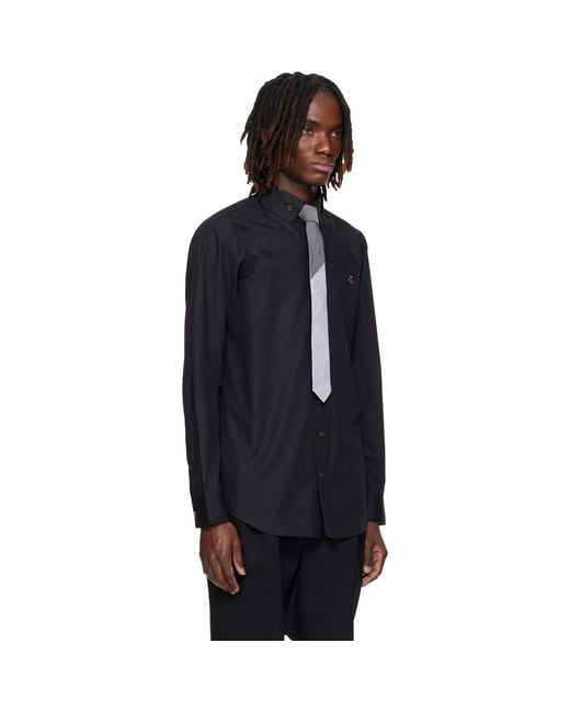 Vivienne Westwood Black Two Button Krall Shirt for men
