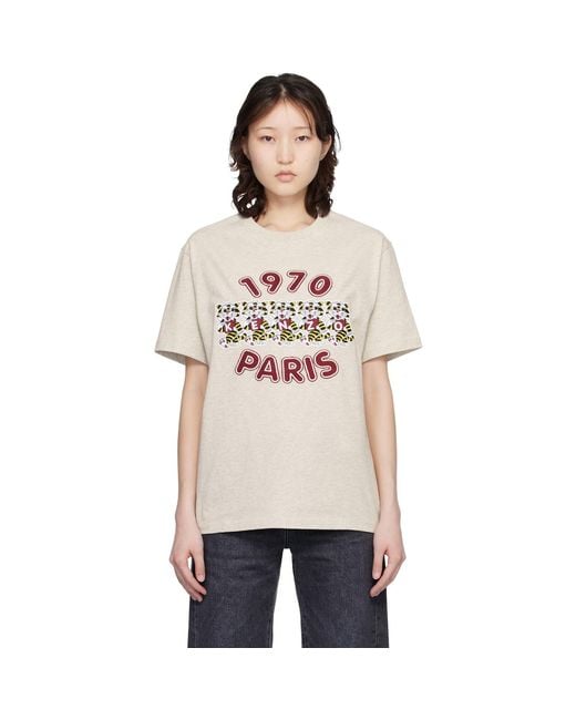 KENZO Natural Paris Wild Tiger' Embroidered Loose T-Shirt