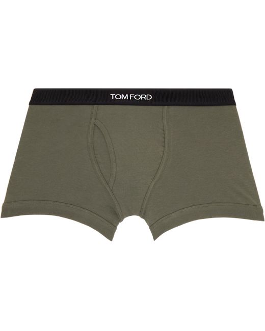 Tom Ford Green Khaki Cotton Boxer Briefs for men