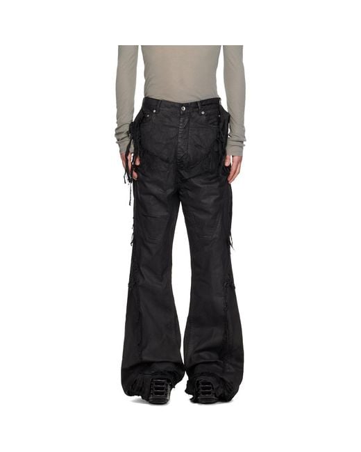 Rick Owens Black Temple Slivered Bootcut Jeans for men