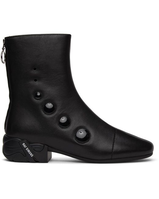 Raf Simons Leather Black Solaris-21 High Zip-up Boots for Men - Lyst