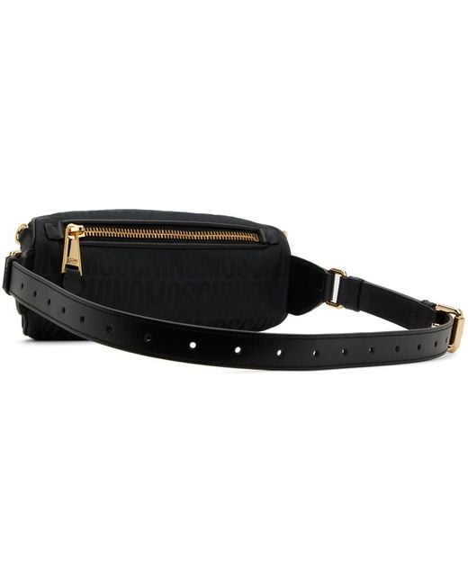 Moschino Black Jacquard Belt Bag for men