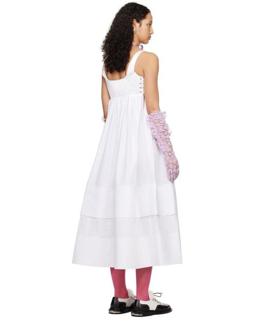 Chopova Lowena White Foray Midi Dress