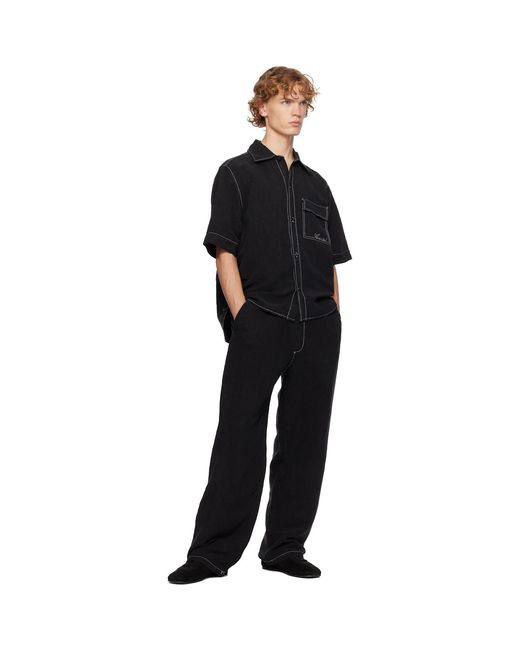 Amiri Black Script Linen Shirt for men