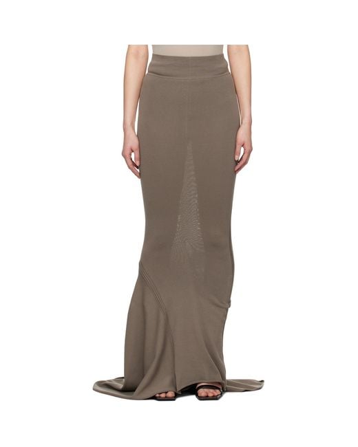 Rick Owens Brown Hollywood Dauphine Maxi Skirt