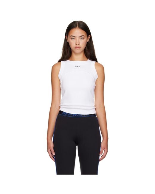 Off-White c/o Virgil Abloh White 'Off' Stamp Round Tank Top