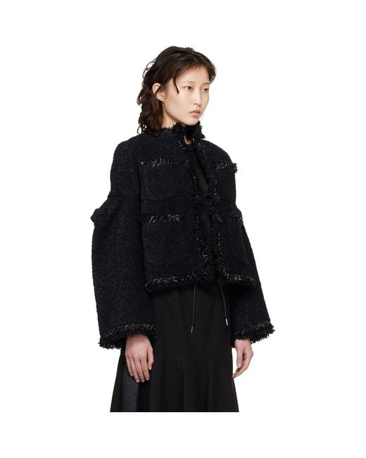 Sacai Black Tweed Jacket