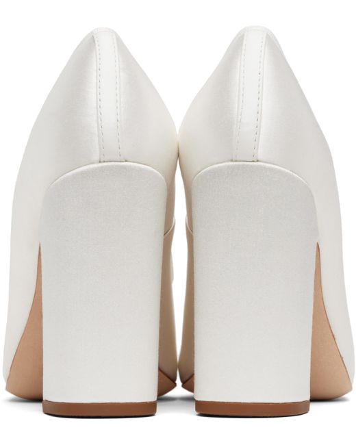 Sandy Liang White Pointe 100 Satin Heels