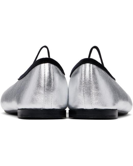 Repetto シルバー Lilouh ラバーソール メリージェーン フラットシューズ Black