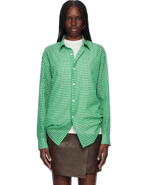 トップス AIRY LIGHT COTTON CHECK BIG SHIRT 25ss Airy Light Cotton Check Big Shirt – La Garçonne