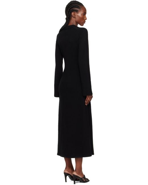 Loulou de Saison Black Ari Long Knit Maxi Dress
