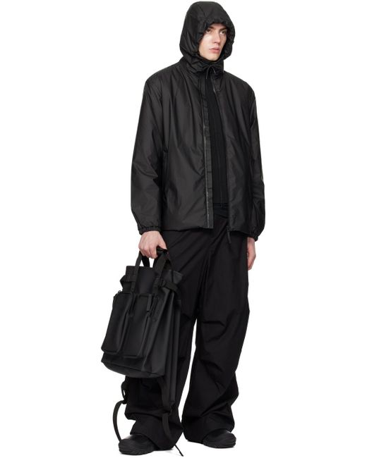 Rains Black Texel Tote Backpack for men