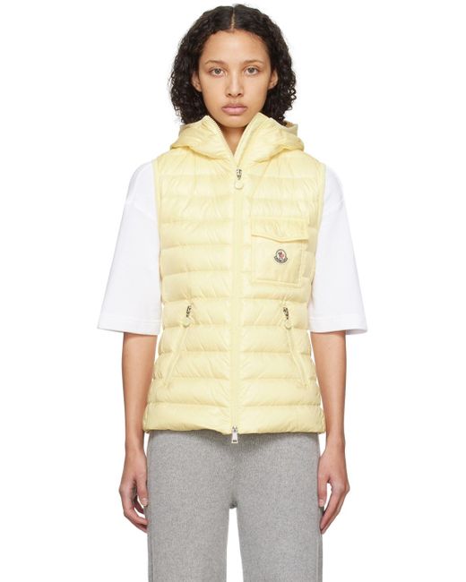 Moncler Natural Yellow Glygos Down Vest