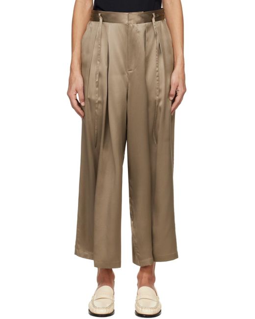 FRAME Multicolor Tan Pleated Trousers