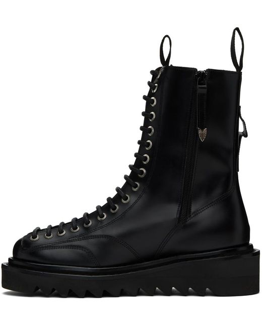 Toga Virilis Black Platform Boots for men