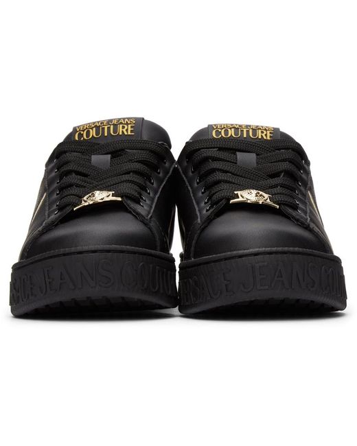 Versace Black 88 V-emblem Court Sneakers