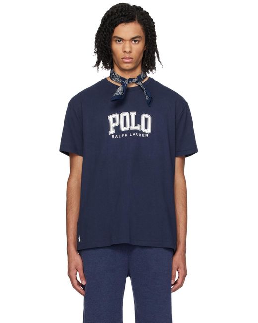 メンズ Polo Ralph Lauren ネイビー グラフィックtシャツ Blue