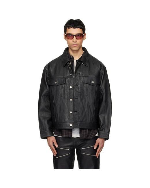 Deadwood Black Oracle Leather Jacket for men