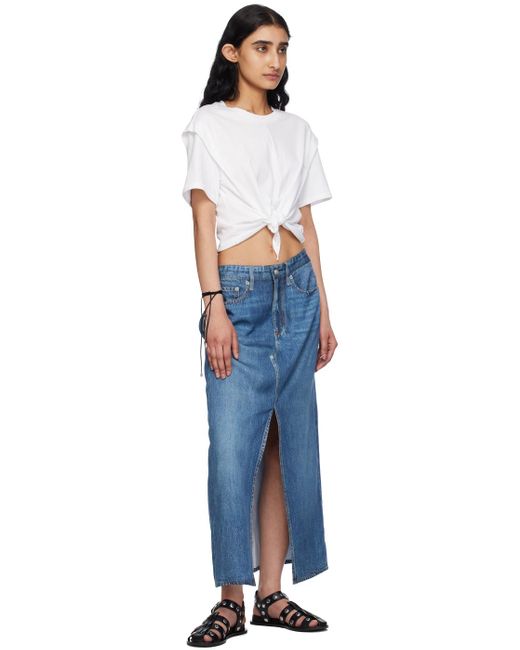 Rag & Bone Blue Miramar Clara Midi Skirt