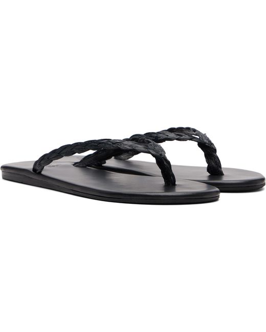 Ancient Greek Sandals Blue Saionara Raffia Flip-Flops