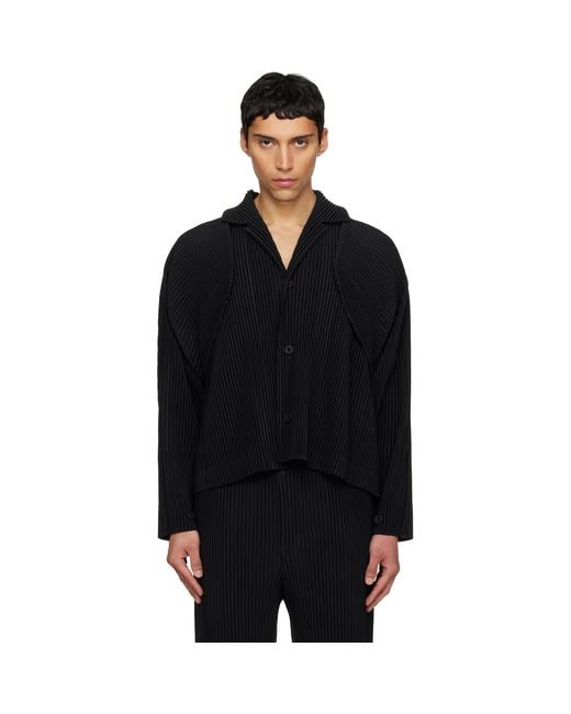 Homme Plissé Issey Miyake Black 'Cover And Fold' Jacket for men