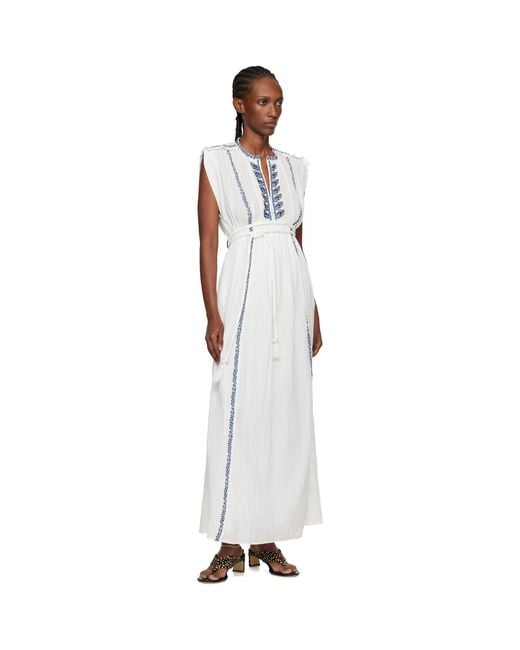 Isabel Marant Black Liviane Summer Embroidered Long Dress