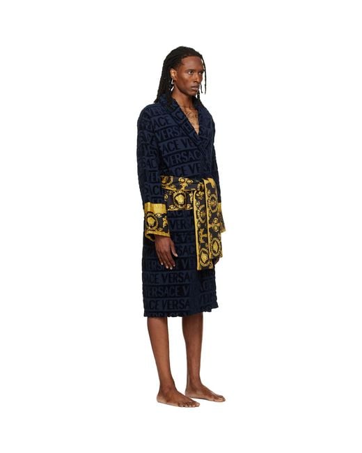 Versace Black 'I Heart Baroque' Bathrobe for men