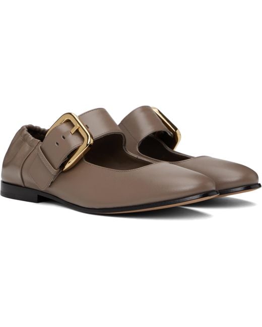 Bottega Veneta Black Taupe Astaire Mary-Jane Ballerina Flats