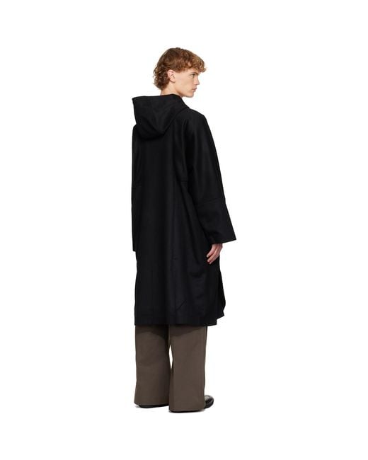 Kiko Kostadinov Black Munno Hooded Coat for men