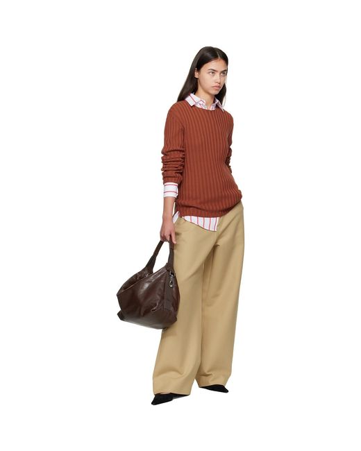 Acne Natural Tailored Satin Trousers
