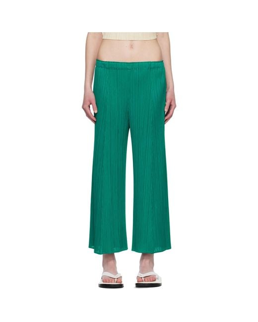 Pleats Please Issey Miyake Green Monthly Colors November Trousers