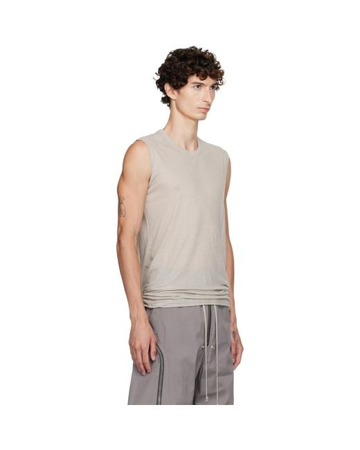 Rick Owens Gray Off- Tower Basic Sl Tank Top for men