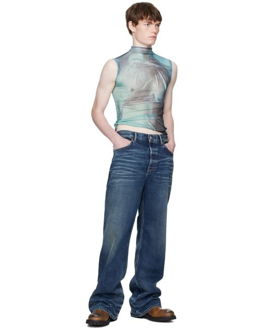 メンズ Jean Paul Gaultier ブルー Printed Water タートルネック Black
