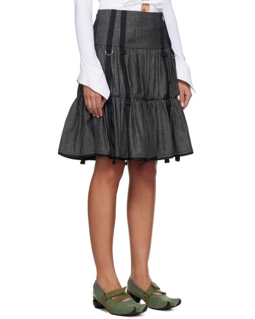 PAULA CANOVAS DEL VAS Black Charm Midi Skirt