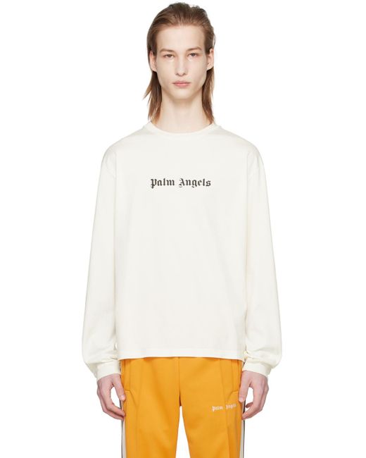 Palm Angels Off-white Printed Long Sleeve T-shirt for men