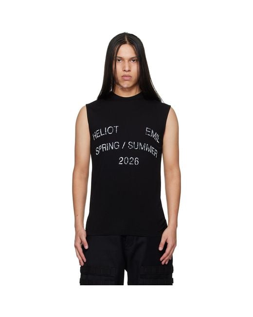 HELIOT EMIL Black Overo Tank Top for men