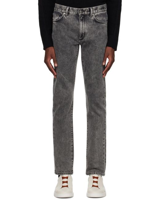 Zegna Black Gray Faded Jeans for men