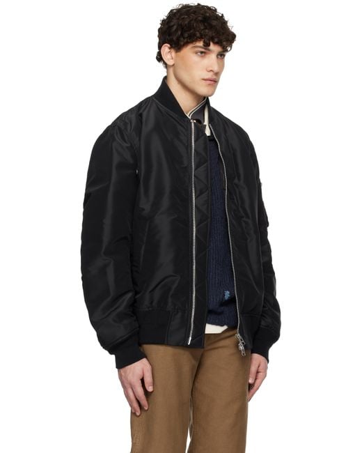 SACAI ジャージー ツイル ボンバージャケット sacaiのブラック ナイロン ツイル ボンバージャケットがセール中
