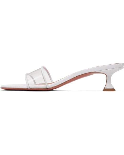 AMINA MUADDI White Andreea Glass Slipper 45 Heeled Sandals
