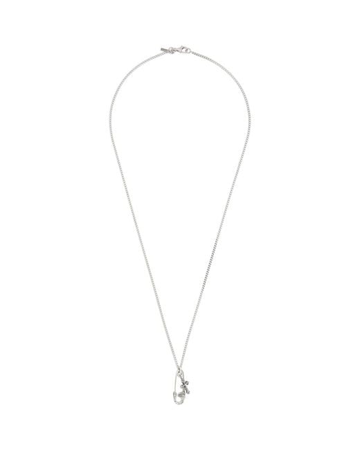 Emanuele Bicocchi Metallic Pin & Cross Pendant Necklace for men