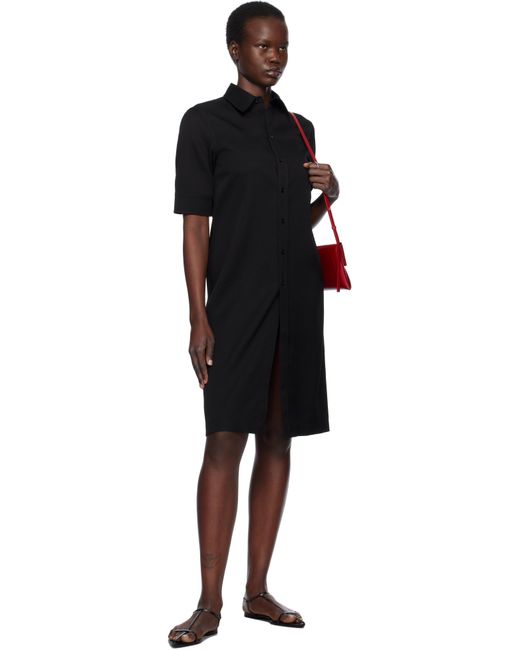 Jil Sander ブラック ライトウェイト ウールギャバジン ミディアムワンピース Black