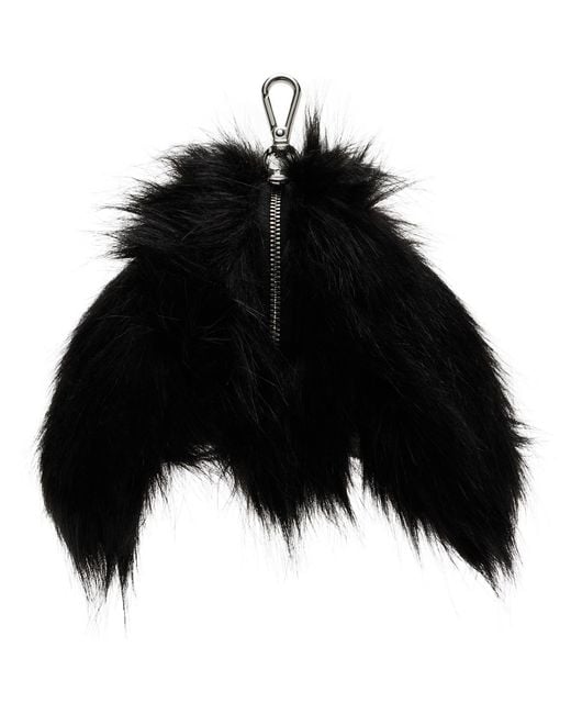 Simone Rocha Black Faux Fur Hare Coin Purse Bag Charm