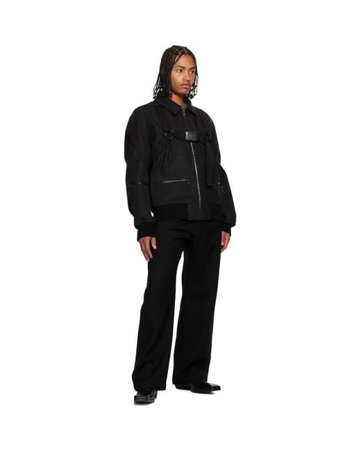 Rick Owens Black Concordians Bonotto Capsule Blixa Bomber Jacket for men