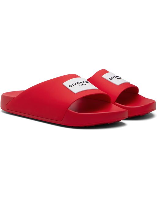 Sandales À Enfiler De Style Mule Rouges À Écusson À Logo Givenchy pour homme en coloris Red