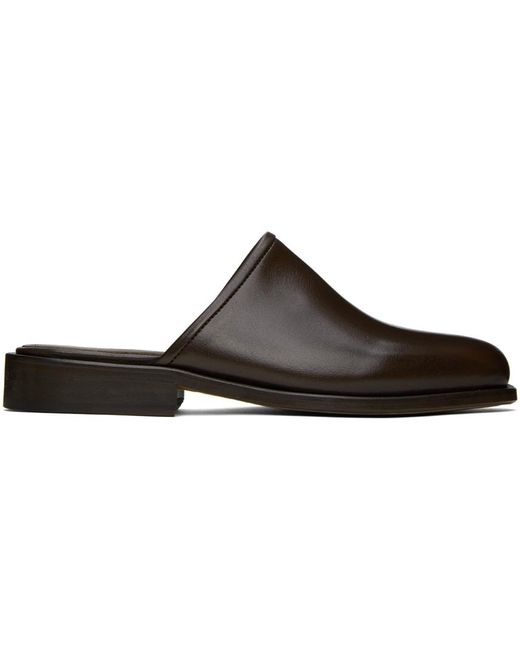 Lemaire Black Brown Square Mules for men