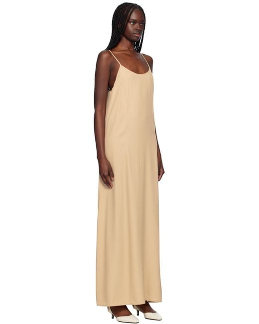 Filippa K Black Draped Twill Strap Maxi Dress